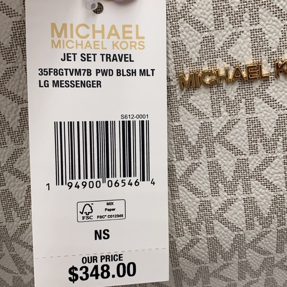 MICHAEL KORS 
Jet Set Travel Large Logo Messenger Bag
COLOR PWD BLSH MLT
NWT - Picture 12 of 16